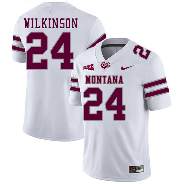 Montana Grizzlies #24 Diezel Wilkinson College Football Jerseys,Uniforms Stitched Sale-White
